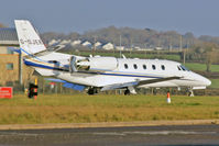 G-OJER @ EGFF - Citation XLS+, Gama Aviation Jersy based, call sign Gama 100B. Previously N5013E, seen landing on runway 12 out of Farnborough.
