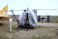 G-APJJ @ EGBE - Fairey Ultra Light Helicopter [F.9428] Coventry~G 29/04/1979. From a slide. - by Ray Barber