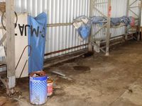 G-MJAZ @ EGFH - V tail and wing fabric of de-registered microlight aircraft stored at Swnsea Airport.. - by Roger Winser