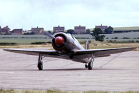 G-AYAK @ EGSU - Yakovlev Yak-C11 [172701] Duxford~G 28/06/1975. From a slide. - by Ray Barber