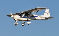 G-NEVE @ EGFH - Resident Ikarus C.42 finals Runway 28. - by Roger Winser