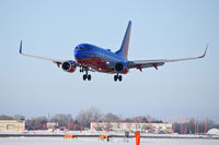N254WN @ KBOI - Landing RWY 10L. - by Gerald Howard