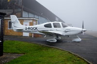 2-ROCK @ EGTF - Guernsey registered Cirrus SR22 GTS at a foggy Fairoaks. Ex N123DV. - by moxy