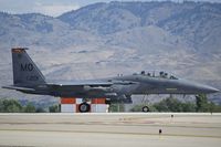 87-0201 @ KBOI - Ready for takeoff on RWY 10R. 389TH FIGHTER SQ Thunderbolts, 366th Fighter Wing, Mountain Home, AFB, Idaho. - by Gerald Howard