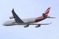 3B-NBE @ LFPG - Airbus A340-313, Take off rwy 27L, Roissy Charles De Gaulle airport (LFPG-CDG) - by Yves-Q