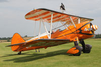 SE-BOG @ X5FB - Boeing N2S-3 Kaydet (B75N1), Fishburn Airfield, July 26th 2014. - by Malcolm Clarke