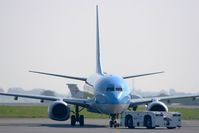OO-JAD @ LFRB - Boeing 737-8K5, Push back, Brest-Bretagne airport (LFRB-BES) - by Yves-Q