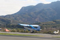 N5035N @ SZP - 1978 Bellanca 8KCAB DECATHLON, Lycoming AEIO-320 150 Hp, takeoff climb Rwy 04 - by Doug Robertson