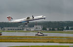 9A-CQC @ LSZH - Croatian Airlines Bombardier Dash DHC-8-402Q Airplane taking off from Zurich-Kloten International Airport - by miro susta