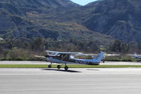 N24987 @ SZP - 1977 Cessna 152, Lycoming O-235 108 Hp for 100LL, landing roll Rwy 04 - by Doug Robertson