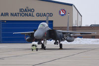 87-0207 @ KBOI - Parked on Idaho ANG ramp. 389th Fighter Sq. Thunderbolts, 366th Fighter Wing, Mountain Home AFB, Idaho.