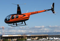 N447S @ KSQL - San Carlos Flight Center 2005 Robinson hovering @ San Carlos Airport, CA - by Steve Nation