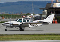N3261C @ KSQL - Locally-based 1996 Raytheon 58 Baron taxiing out for take-off @ San Carlos Airport, CA - by Steve Nation