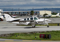 N3261C @ KSQL - Locally-based 1996 Raytheon 58 Baron holding for take-off @ San Carlos Airport, CA - by Steve Nation