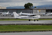 N410BS @ KSQL - Locally-based CoreStrength LLC (SF, CA) 2005 Cessna 172S Skyhawk rolling for take-off @ San Carlos Airport, CA - by Steve Nation