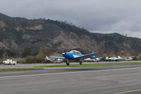N8667H @ SZP - 1947 North American NAVION, Continental IO-520 285 Hp upgrade, liftoff Rwy 04, another Young Eagles flight, Mom aboard also - by Doug Robertson
