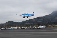N8667H @ SZP - 1947 North American NAVION, Continental IO-520 285 Hp upgrade, landing Rwy 04, Young Eagles flight - by Doug Robertson