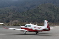 N4786H @ SZP - 1979 Mooney M20J 201, Lycoming IO-360 A&C 200 Hp, taxi to hangar - by Doug Robertson