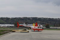 N344CF @ CMA - 2004 Robinson R44 RAVEN II, one Lycoming IO-540-AE1A5 6 cylinder flat rated to 245 bHp, 4 seats, at SUN AIR ramp. - by Doug Robertson