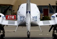 N127US @ KRHV - 2008 Diamond Star DA-42 visiting from Arizona at Reid Hillview Airport, San Jose, CA. - by Chris Leipelt