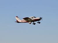 N6404J @ KRHV - Locally-based 1968 Piper PA-28-180 departing off 31R for a morning flight at Reid Hillview Airport, San Jose, CA. - by Chris Leipelt