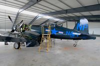 F-AZEG @ LFFQ - Vought F4U-5NL Corsair under restoration, La Ferté-Alais airfield (LFFQ) Air show 2016 - by Yves-Q