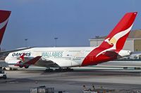 VH-OQH @ KLAX - Qantas VH-OQH (Reginald Ansett), Airbus A380-842, taxiway Sierra KLAX - by Mark Kalfas