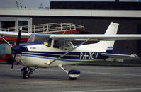 PH-TGV @ EHRD - Reims (Cessna) F172N Skyhawk on the platform of Rotterdam Zestienhoven airport, the Netherlands, 1983 - by Van Propeller
