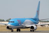 OO-TUV @ LFBD - Boeing 737-86J, Taxiing to holding point Delta rwy 05, Bordeaux Mérignac airport (LFBD-BOD) - by Yves-Q