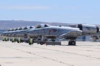 78-0618 @ KBOI - Six A-10C parked on the Idaho ANG ramp of 8 that did not get deployed to the Middle East in April 2016.