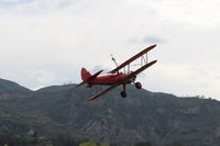 N68405 @ SZP - 1943 Boeing Stearman A75N1(PT-17), P&W R-985 Wasp Jr. 450 Hp upgrade conversion, takeoff climb Rwy 22 - by Doug Robertson