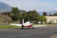 N4786H @ SZP - 1979 Mooney M20J 201, Lycoming IO-360 A&C 200 Hp, taxi to hangar - by Doug Robertson