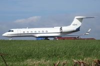N587GA @ EGFF - Gulfstream GV-SP, General Dynamics Corp Washington Dulles USA based, previously N952GA, seen parked up. - by Derek Flewin