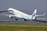 G-FBEN @ EGFF - Embraer 195LR, FlyBe, call sign Jersey 4LX, previously PT-SGW, seen departing from runway 30 en-route to Faro.