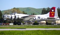 N5017N @ CCR - B-17 landing Concord Airport California 2017 - by Clayton Eddy