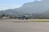 N5443L @ SZP - 1980 Cessna 152, Lycoming O-235 115 Hp, takeoff Rwy 22, will do patterns work today - by Doug Robertson