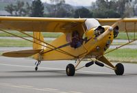 N7272H @ KRHV - Locally-based 1946 Piper J3 Cub taxing out for departure at Reid Hillview Airport, San Jose, CA. I fly this Cub often. - by Chris Leipelt