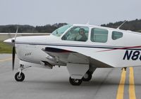 N808R @ KHAF - KRHV based 1960 Beechcraft Debonair taxing out for departure at Half Moon Bay Airport, CA. - by Chris Leipelt