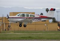 N133MN @ KRHV - Locally-based 1993 Beechcraft F33A Bonanza landing on 13L at Reid Hillview Airport, San Jose, CA. - by Chris Leipelt