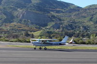 N5443L @ SZP - 1980 Cessna 152, Lycoming O-235 115 Hp, landing roll Rwy 26 - by Doug Robertson