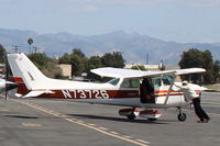 N73726 @ SZP - 1976 Cessna 172N SKYHAWK, Lycoming O-320-E2D 150 Hp, spotting on the transient ramp - by Doug Robertson