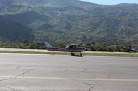 N714HH @ SZP - 1977 Cessna 150M, Continental O-200 100 Hp, landing roll Rwy 22 - by Doug Robertson