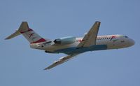 OE-LFJ @ LOWI - Austrian Airlines Fokke 70 taking off from LOWI - by Paul H
