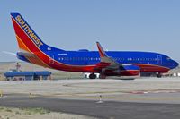 N466WN @ KBOI - Starting take off roll on RWY 28R. - by Gerald Howard