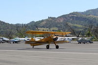 N75753 @ SZP - 1942 Boeing Stearman A75N1 (PT-17) as Navy N2S-4, Continental W670 220 Hp radial, landing roll Rwy 22 - by Doug Robertson