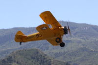 N75753 @ SZP - 1942 Boeing Stearman A75N1 (PT-17) as Navy N2S-4, Continental W670 220 Hp radial, takeoff climb Rwy 22 - by Doug Robertson