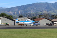 N8667H @ SZP - 1947 North American NAVION, Continental IO-520 285 Hp upgrade, landing Rwy 04 - by Doug Robertson