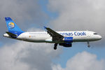 OO-TCJ @ EGNT - Airbus A320-214 on Approach to Newcastle Airport UK. August 26th 2010. - by Malcolm Clarke
