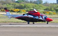 G-EMHE @ EGFH - Visiting A-109S Grand operated by Looporder Ltd. - by Roger Winser