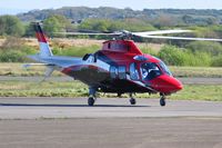 G-EMHE @ EGFH - Visiting A109S Grand operated by Looporder Ltd. - by Roger Winser